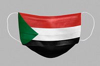 Sudan flag pattern on a face mask mockup