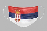 Serbian flag pattern on a face mask mockup