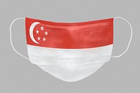 Singaporean flag pattern on a face mask mockup