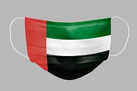 Emirati flag pattern on a face mask mockup