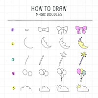 How to draw magic doodles tutorial vector