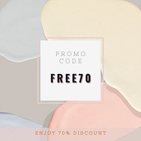 Promo code discount banner template psd
