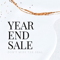 Psd year end sale glittery blue ad template