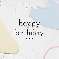 Memphis happy birthday psd colorful pastel template