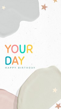Your day psd happy birthday colorful memphis banner template