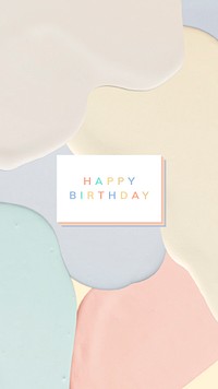 Happy birthday psd colorful pastel memphis banner template