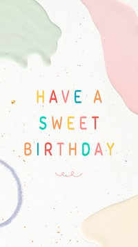 Happy birthday psd colorful pastel memphis textured banner