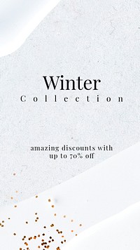 Winter collection 70% off psd blue textured banner template