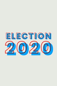 Election 2020 multiply font psd blue typography word