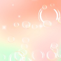 Holographic gradient orange background psd bubble floating copy space