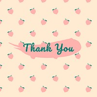 Psd quote on peach pattern background social media post thank you