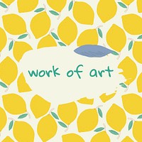 Psd quote on lemon pattern background social media post work of art