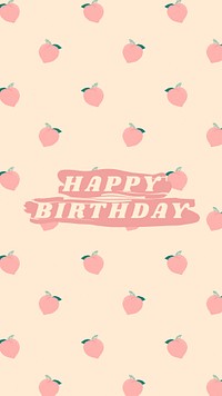 Psd quote on peach pattern background social media post happy birthday