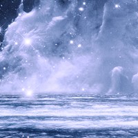 Blue dreamy galactic cloud background image