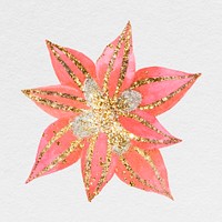 Glittery flower in bloom psd illustration