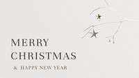 Psd Merry Christmas & happy new year message white background