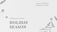 Holiday season psd greeting card Christmas background