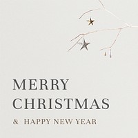 Psd Merry Christmas &amp; happy new year message white background