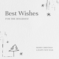 Best wishes holiday card psd Christmas background