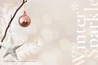 Psd winter sparkle Christmas decorated bokeh background