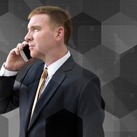 Businessman talking on phone 