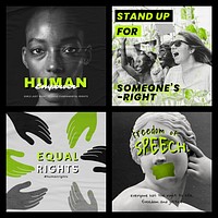 Black Lives Matter vector and Human Rights campaign promotional poster collection