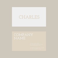 Business card template psd in gold and white tone flatlay