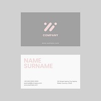 Business card template psd in grey and white tone flatlay