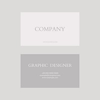 Business card template psd in grey and white tone flatlay