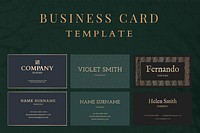 Luxury business card template psd set flat lay