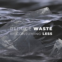 Reduce waste template psd with plastic bags background