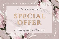 Editable flower template psd for spring sale