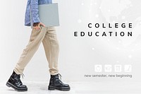 College education template psd for new semester