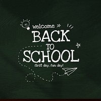 Back to school template psd on blackboard