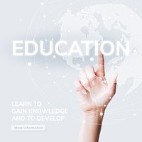 Global education template psd future technology