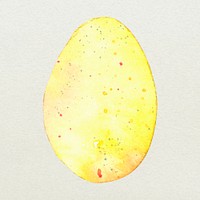 Yellow Easter egg psd design element cute watercolor illustration