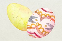 Easter egg design element psd watercolor illustration set