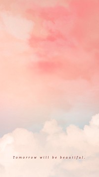 Sky and clouds psd social media story template with inspiring quote