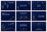Ramadan editable banner template psd set