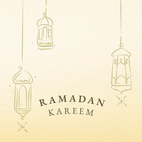 Editable ramadan template psd for social media post with lanterns