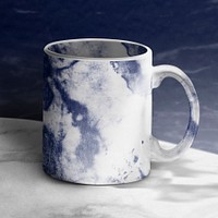 Tie dye mug mockup psd in blue