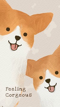 Feeling corgeous dog template psd cute corgi social media story