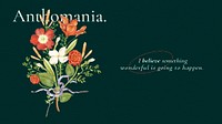 Editable beautiful floral template psd blog banner remixed from artworks by Pierre-Joseph Redout&eacute;