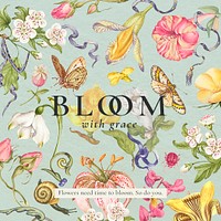 Editable beautiful floral template psd social media post