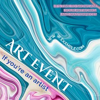 Alcohol ink editable template psd with art event text