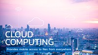 Cloud computing template psd for smart city blog banner