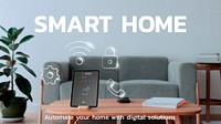 Smart home technology template psd innovation presentation