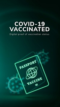 Covid-19 vaccine passport template psd smart technology social media story