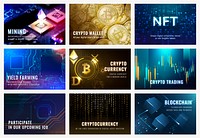 Cryptocurrency open-source blockchain template psd digital finance blog banner set