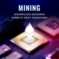 Mining decentralized blockchain template psd finance technology social media post